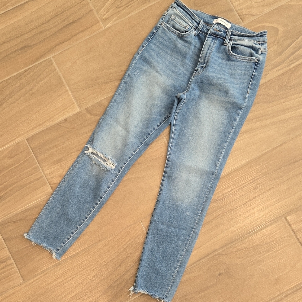 Flying Monkey Light Blue Distressed Ankle Jeans